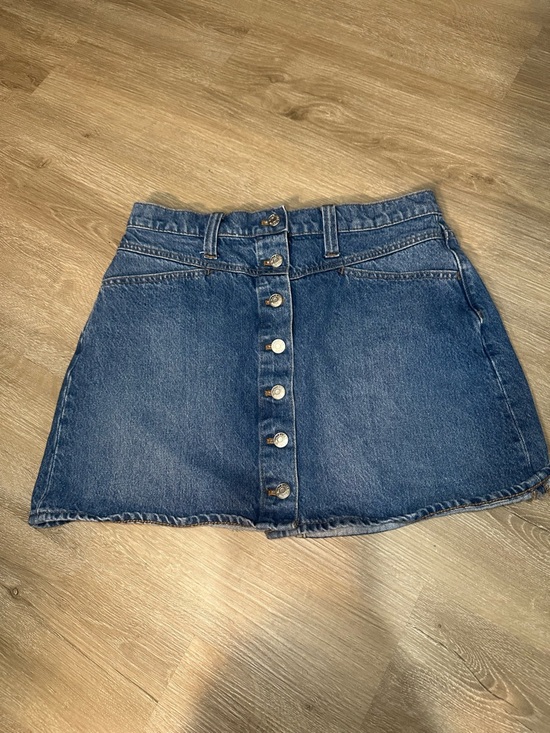 Madewell Dresses & Skirts - Madewell Denim A-Line Mini Skirt Button Front Size 29 Y2K